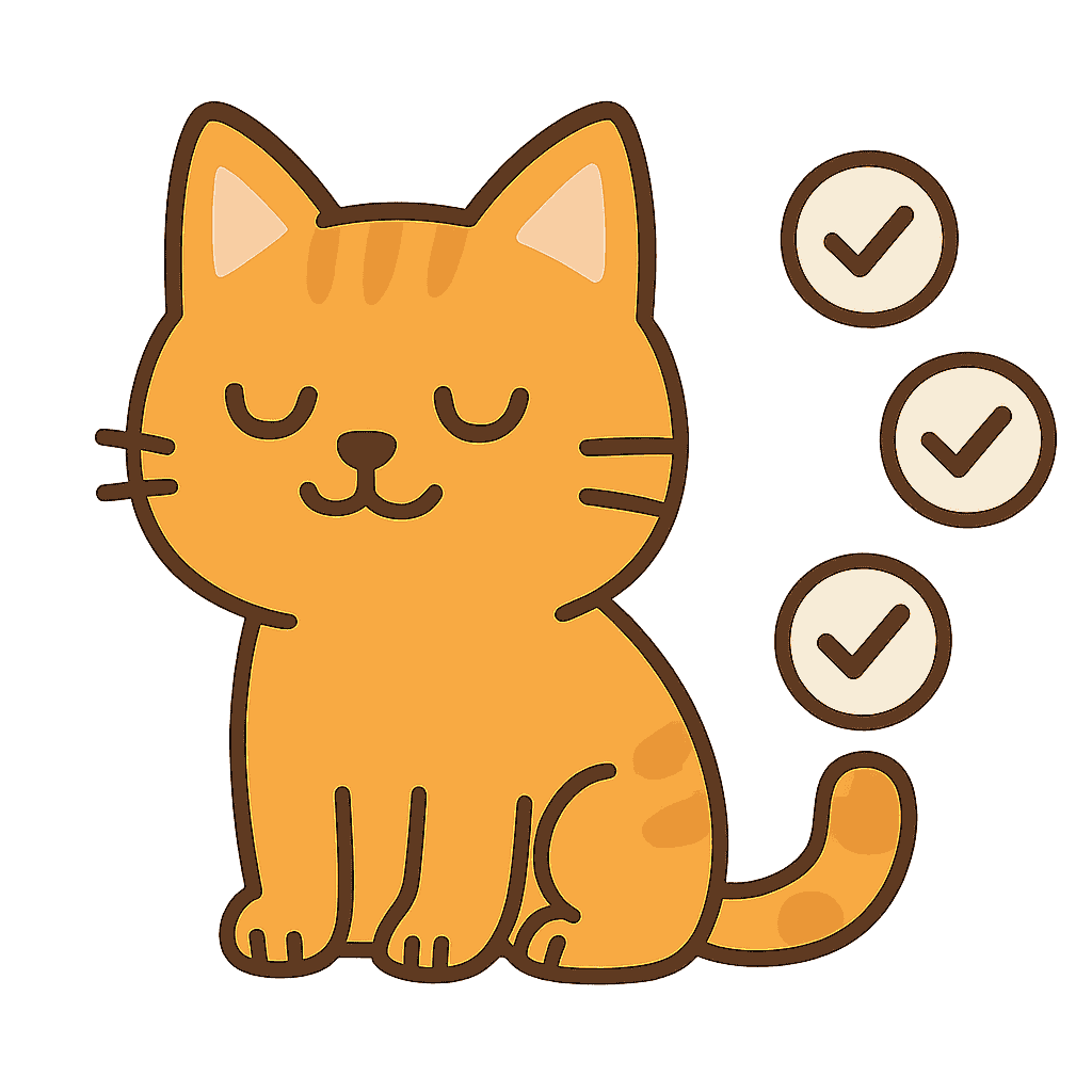 Cat with completed goals