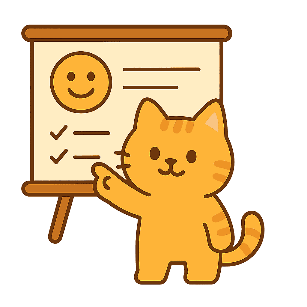 Cat presenting progress